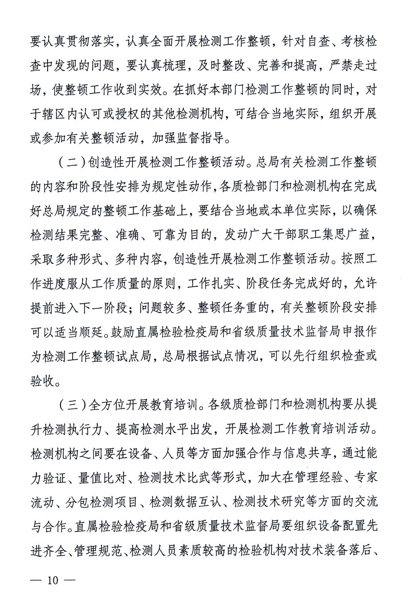 關(guān)于印發(fā)《關(guān)于在全國(guó)質(zhì)檢系統(tǒng)開(kāi)展檢測(cè)工作整頓的活動(dòng)方案》的通知